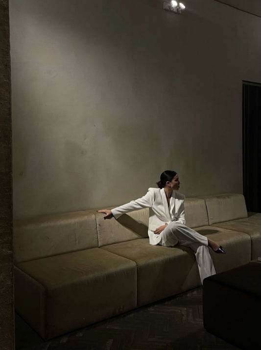 Ensemble Blazer & Pantalon Femme – Couleur Unie