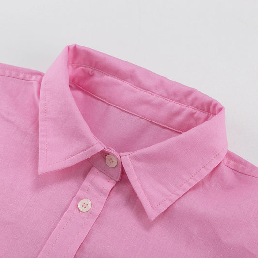 Ensemble Décontracté Lin & Coton – Chemise Oversize et Pantalon Large