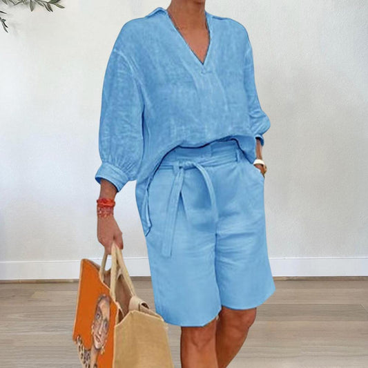 🍃 Ensemble Femme Coton & Lin – Élégance Décontractée & Confort Naturel