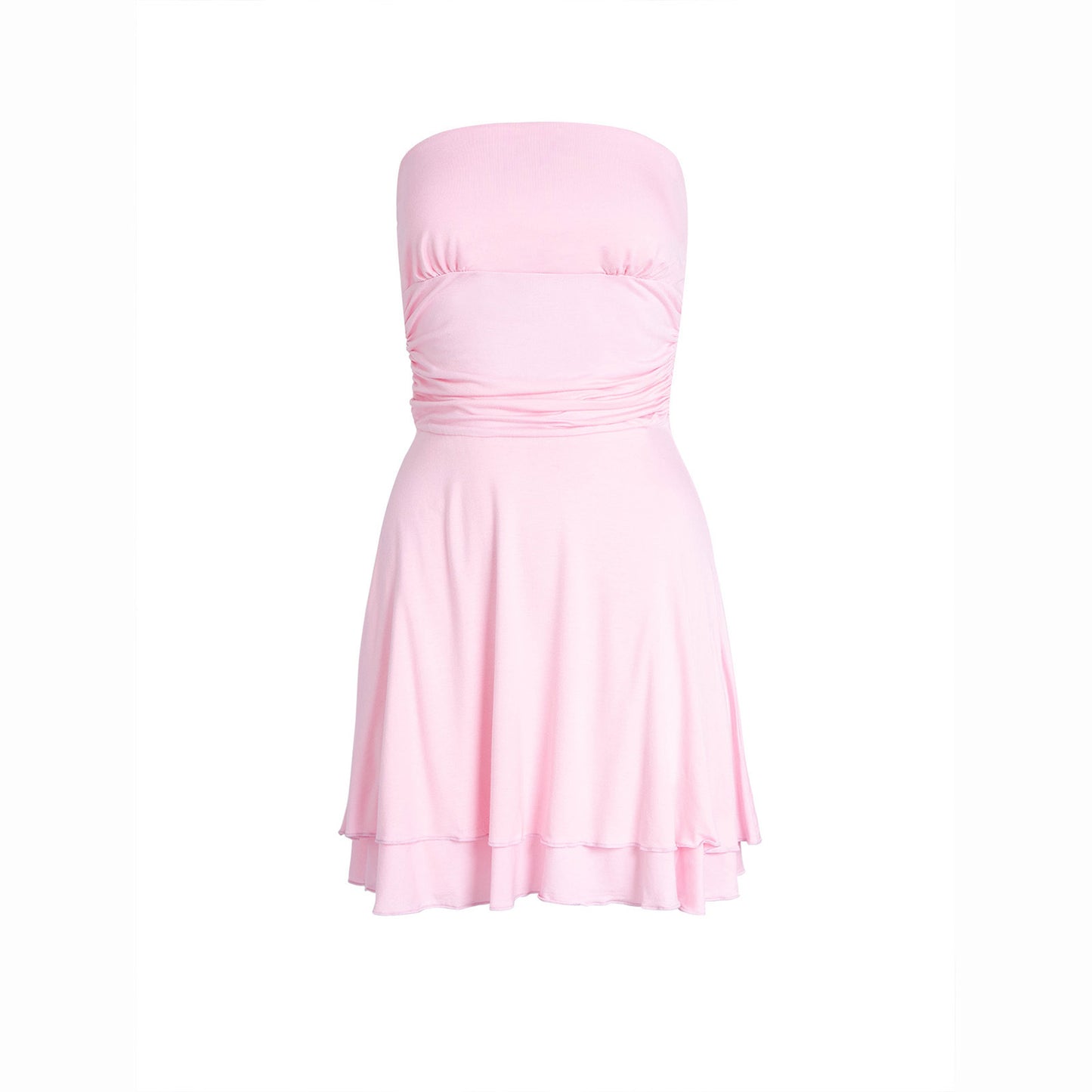 Robe Courte Plissée Y2K – Haut Sans Bretelles Sexy Été 2025 pour Femmes